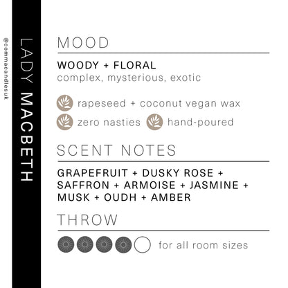 Lady Macbeth - Shakespeare Inspired Literary Candle