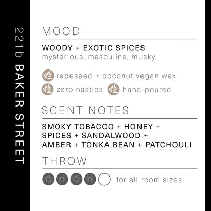 221b Baker Street - Sherlock Themed Book Candle